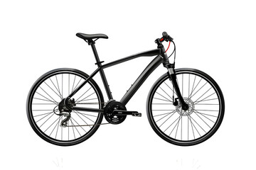 Fototapeta premium Bicycle silhouette in metallic silver, Isolated to Transparent Background