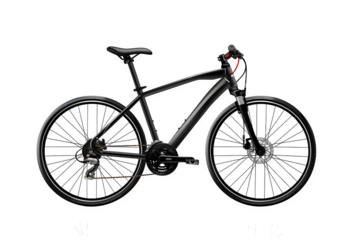 Bicycle silhouette in metallic silver, Isolated to Transparent Background