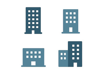 Fototapeta premium Modern corporate building icons representing city architecture and real estate development
