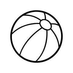 Simple black outline of a beach ball on a white background  