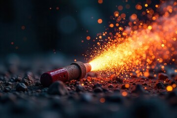 Magnetic force aligns iron powder spikes, intense attraction , science, Magnetic field, iron powder