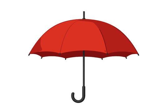 Bright red umbrella against a plain background ready for a rainy day out in the city