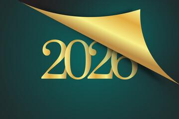 Happy New Year 2026. Vector greeting card, banner, poster template