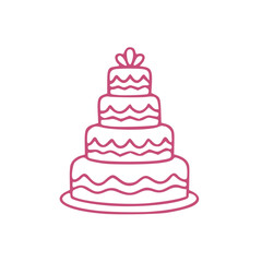 Three tier wedding cake outline for celebrations