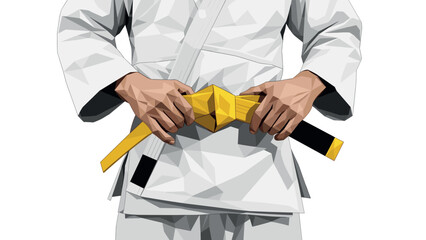 Polygonal martial arts: yellow belt knots in geometric design