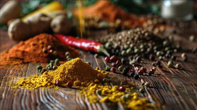 A vibrant display of spices and herbs, ready for a culinary adventure.