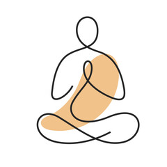 Yoga one line simple icon