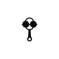 Rattle silhouette vector flat illustration design.