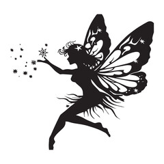 silhouette of a fairy vector illustration