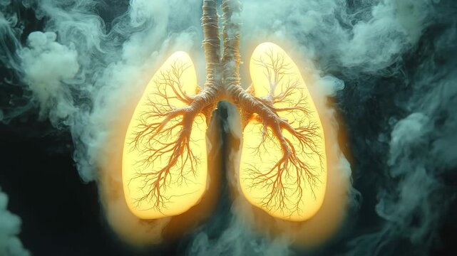Smoker's lungs destroyed by smoke