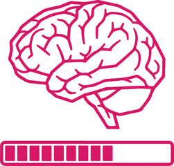 Brain loading bar progress concept of intelligence and development