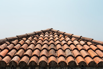 Natural pattern of old roof, top view.