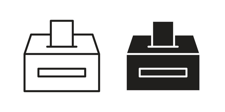 Complaint box icons on white background. Line vector sign, symbol for web and mobile