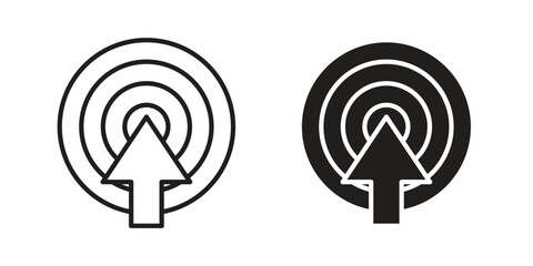 Defining icons on white background. Line vector sign, symbol for web and mobile