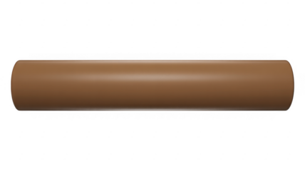 Brown cylinder isolated on a transparent background tube shape