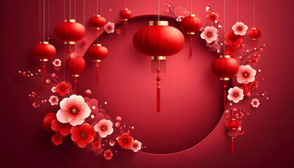 Chinese New Year Background. Lunar New Year Background Template.
