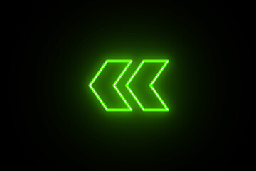 Neon arrow icon on black background. left Arrow icon sign symbol background. Indicator symbol. arrow icon on black background. Road sign. Stairs symbol.