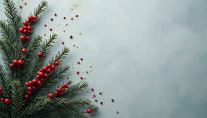 christmas background with christmas tree branches