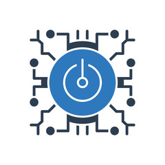 Power Off icon With Ai Technology Icon