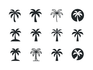 Obraz premium Tropical Palm Logos. Summer. Icon set. Set Logo of summer: tropi