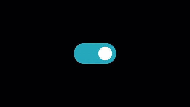 animation of toggle icon on and off a program or system with transparent background in 4K animation 