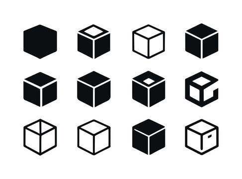 Boxy Structure Logos. boxy structure. Icon set. Set Logo of boxy