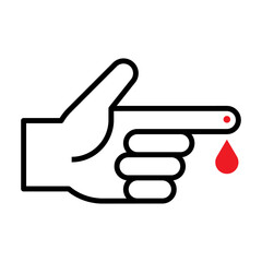 Blood test icon. Medical blood test symbol. Laboratory science graphics. Blood testing symbol.