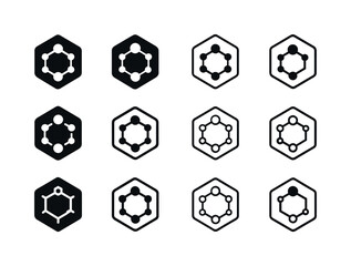 Harmonious Logo Variations. Compound. Icon set. Set Logo of Comp