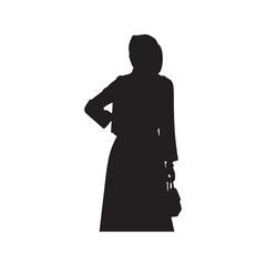 Muslim woman in hijab fashion silhouette vector flat illustration design on white background