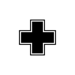 Obraz premium Medical cross icon in a flat design on a white background for healthcare and emergency services