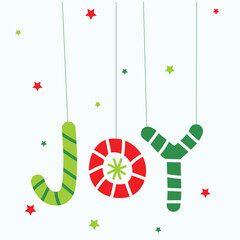 Joy Christmas Greeting Card Design