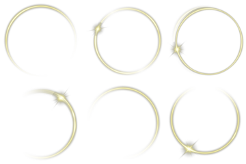 Glowing orange neon circle on black and transparent background, vibrant luminous ring design. Golden light spiral with space aura and glowing sparkles. Golden Light Ring on Transparent Background.