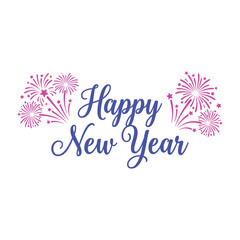 happy new year typography design