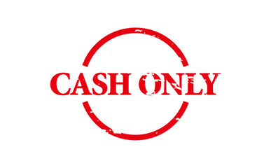 CASH ONLY - Red Rubber Stamp with text CASH ONLY
