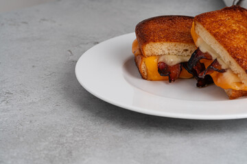 Grilled cheese sandwich with bacon