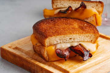 Grilled cheese sandwich with bacon