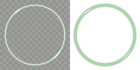 Neon glowing green rings with orbit effect and radial flare. Futuristic motion circle for digital artwork, gaming UI, space-inspired backgrounds, high-tech banners and illuminated particle effects.