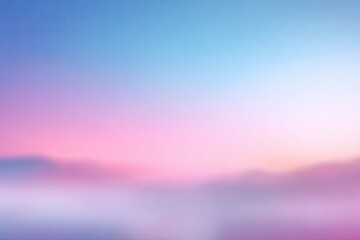 Obraz premium A blurred dreamy landscape showcasing a gradient of pastel colors with hints of mountains