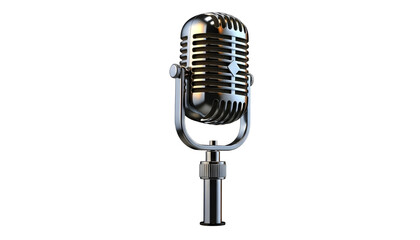 Fototapeta premium Classic Silver Retro Microphone on Stand