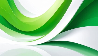 Layered green waves with white accents