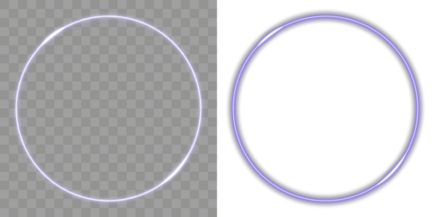 Neom Light Circle. Element blue glowing neon circle frame with transparent background. Twilight ring fades in mystic blur. Blue portal with light effect circle and speed. Glowing Sphere. Magic Sphere.