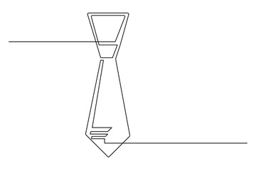 Formal mens tie single line art outline minimal style illustration