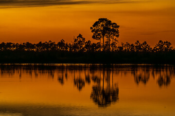 sunset over the lake
