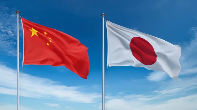 日本の国旗と中国の国旗(Japan flag & China flag.)
