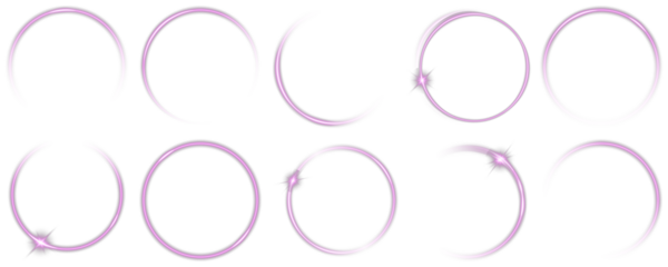 Violet circle neon png. Futuristic spectrum illumination graphic element. Effect, lightning, ball, magic, and glow define this violet energy PNG. Retro digital stories, or futuristic vector designs