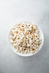 Homemade salted popcorn