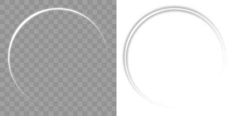 A vibrant, dynamic PNG perfect for futuristic banners, Christmas themes, or energetic abstract designs. Glowing white neon circle with sparkle, twirl, and shimmer trail. Rotating shiny rings. PNG.