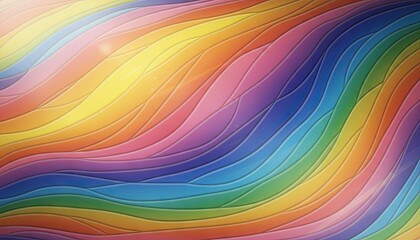 Abstract Rainbow Wave Pattern With Subtle Lighting Effects And Gradient Colors
