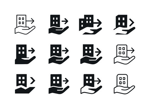 Privatization Logo Variations. Privatization. Icon set. Set Logo