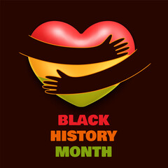 Black History Month Heart Embrace